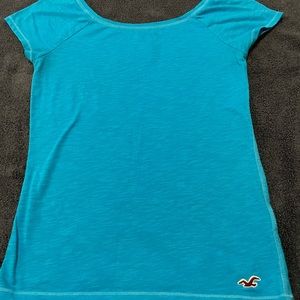Abercrombie & Fitch Turquoise Off the Shoulder Tee Size Xsmall